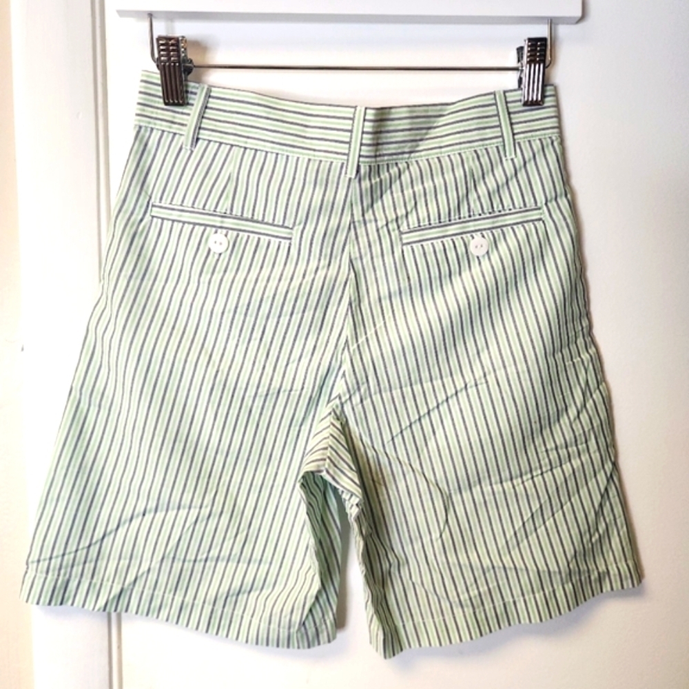 BELLA BLISS Wilson Shorts Vineyard Stripe In Green Blue and White Size 12 - Picture 3 of 11